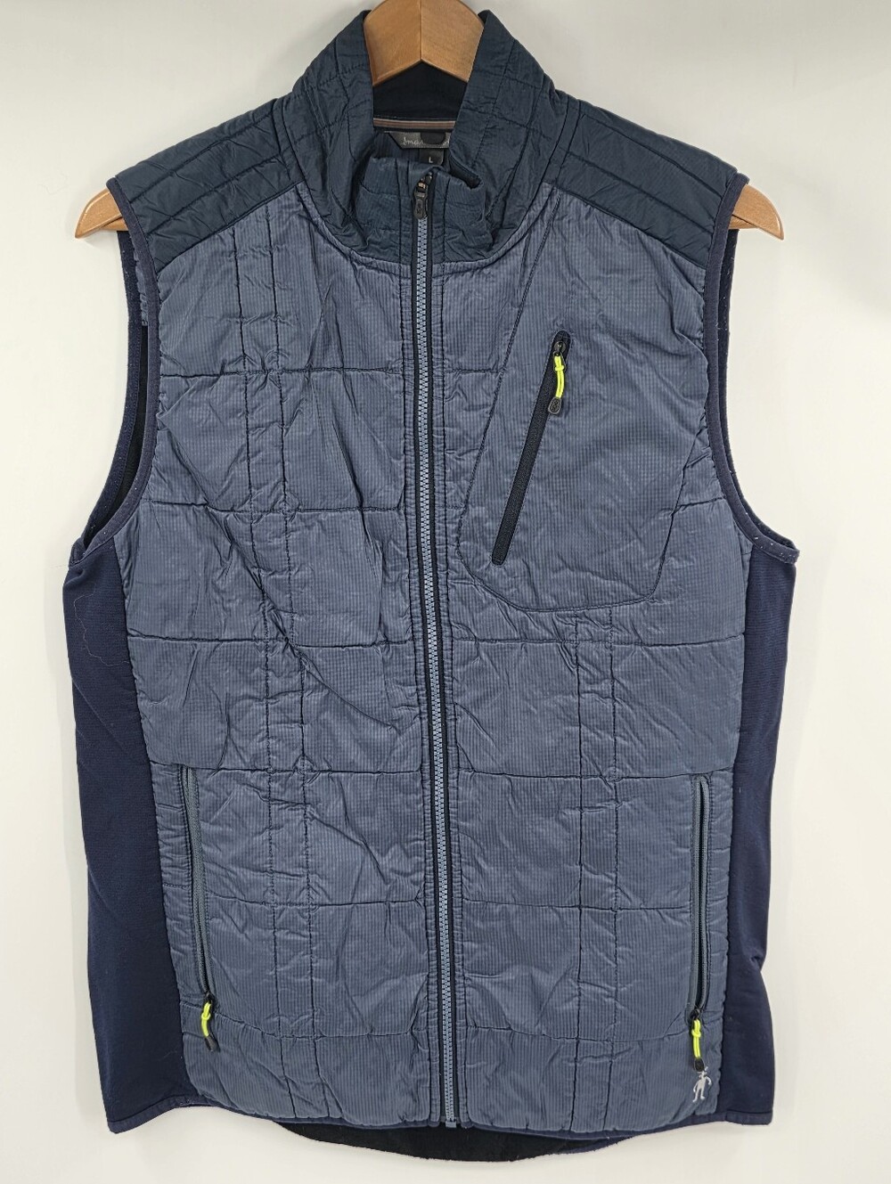 Smartwool Corbet 120 Vest Mens Large L Quilted Merino Wool Full Zip Navy Blue